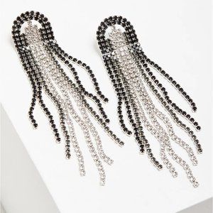 Torrid Rhinestone Fringe Statement Earring - Black